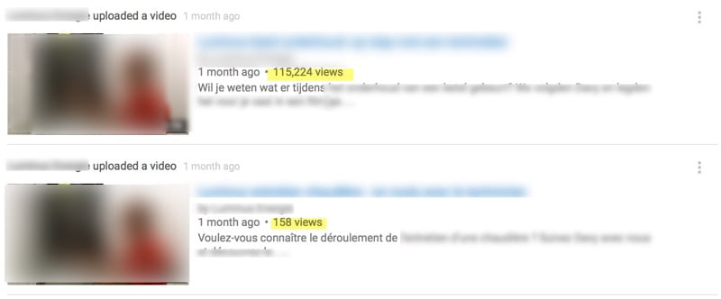 campagne youtube comparaison